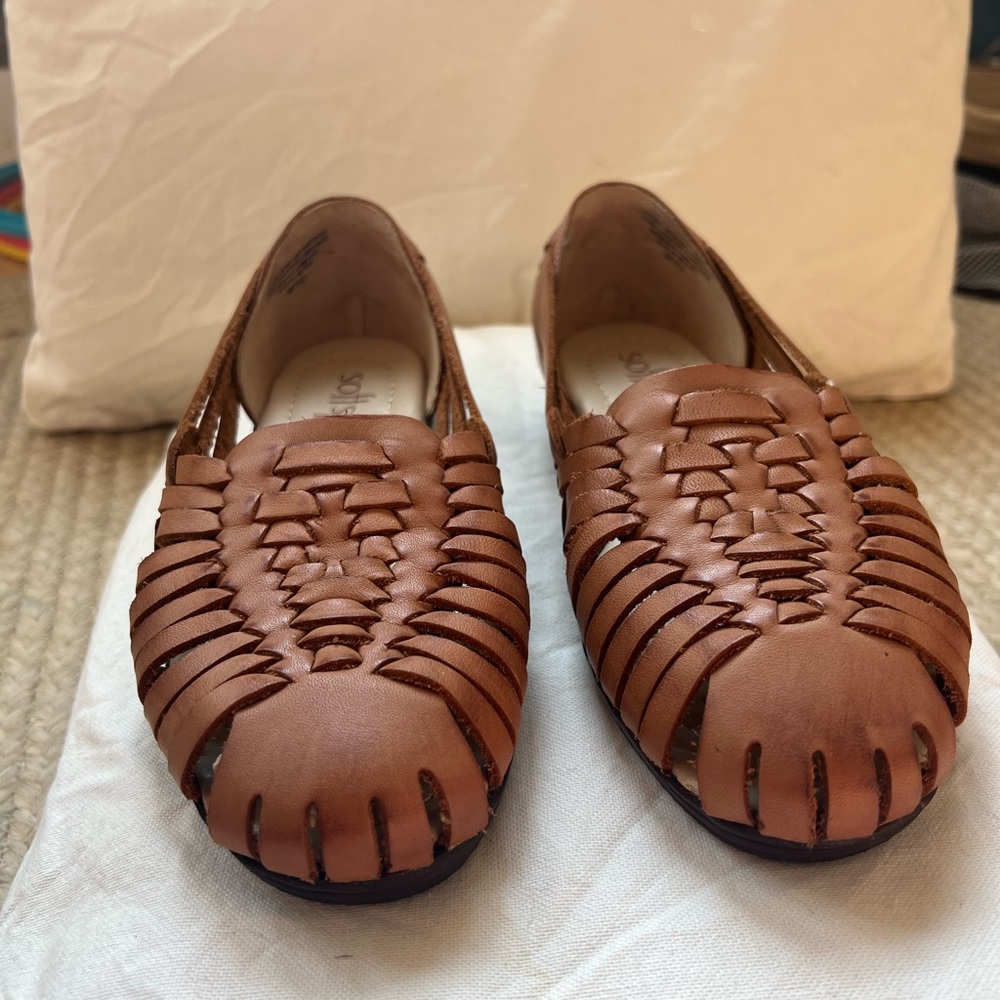 Softspot brown leather huaraches
